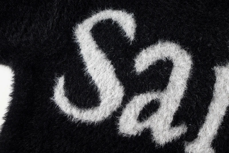 Letter SAINT Sweater Men Women Round Neck Pullover Hiphop Street Loose Knitted Sweatshirts 241031