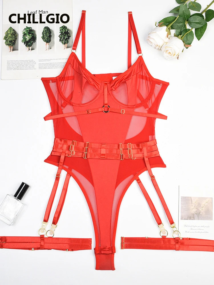 CHILLGIO Women Sexy Transparent Mesh Bodysuits Summer Hollow Fashion Erotic Rompers Sheer One Piece Combination Tight Catsuits 241031
