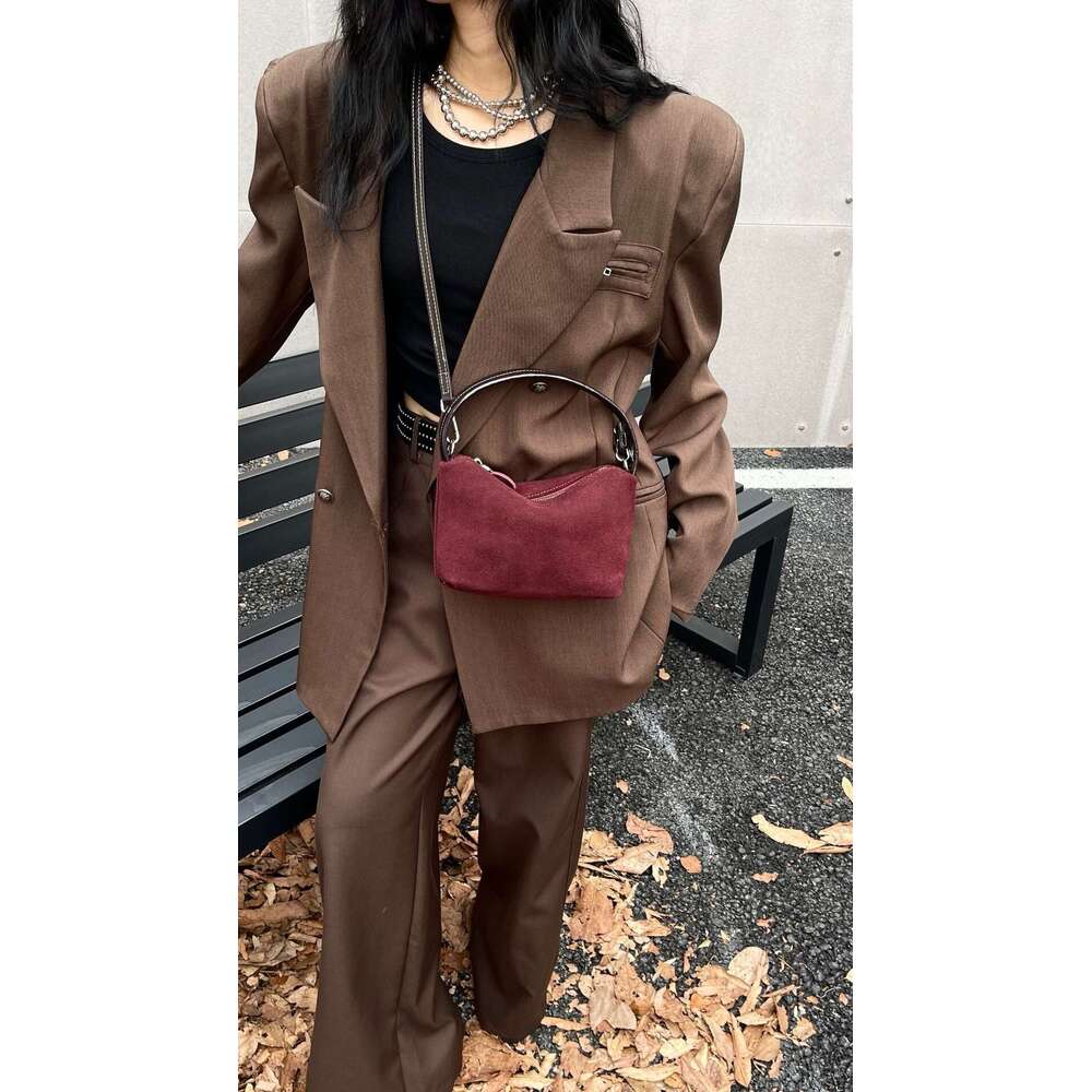 2024 New High Quality Genuine Suede Lunch Box Bag