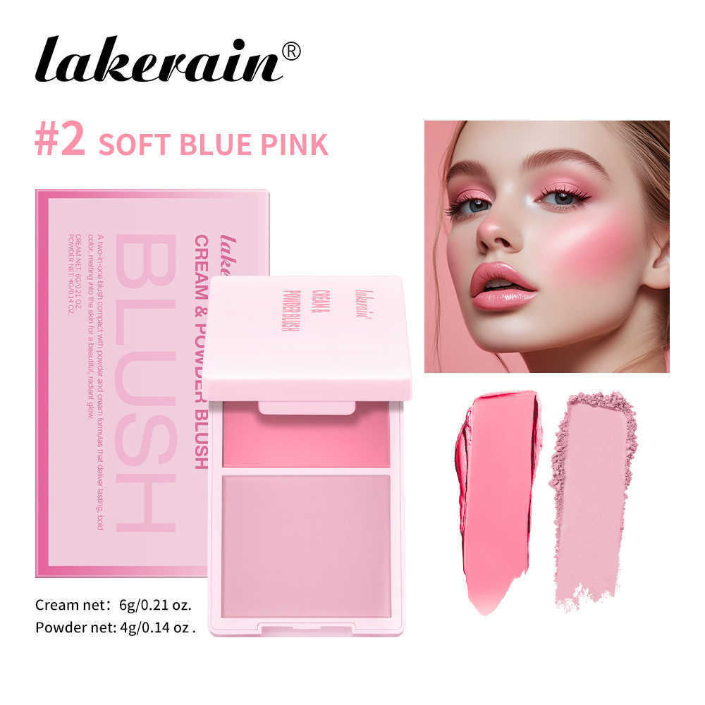 lakerain blush Cream & Powder 2-in-1 Plate Long-lasting Delicate Blush plate patrick blush Y240815