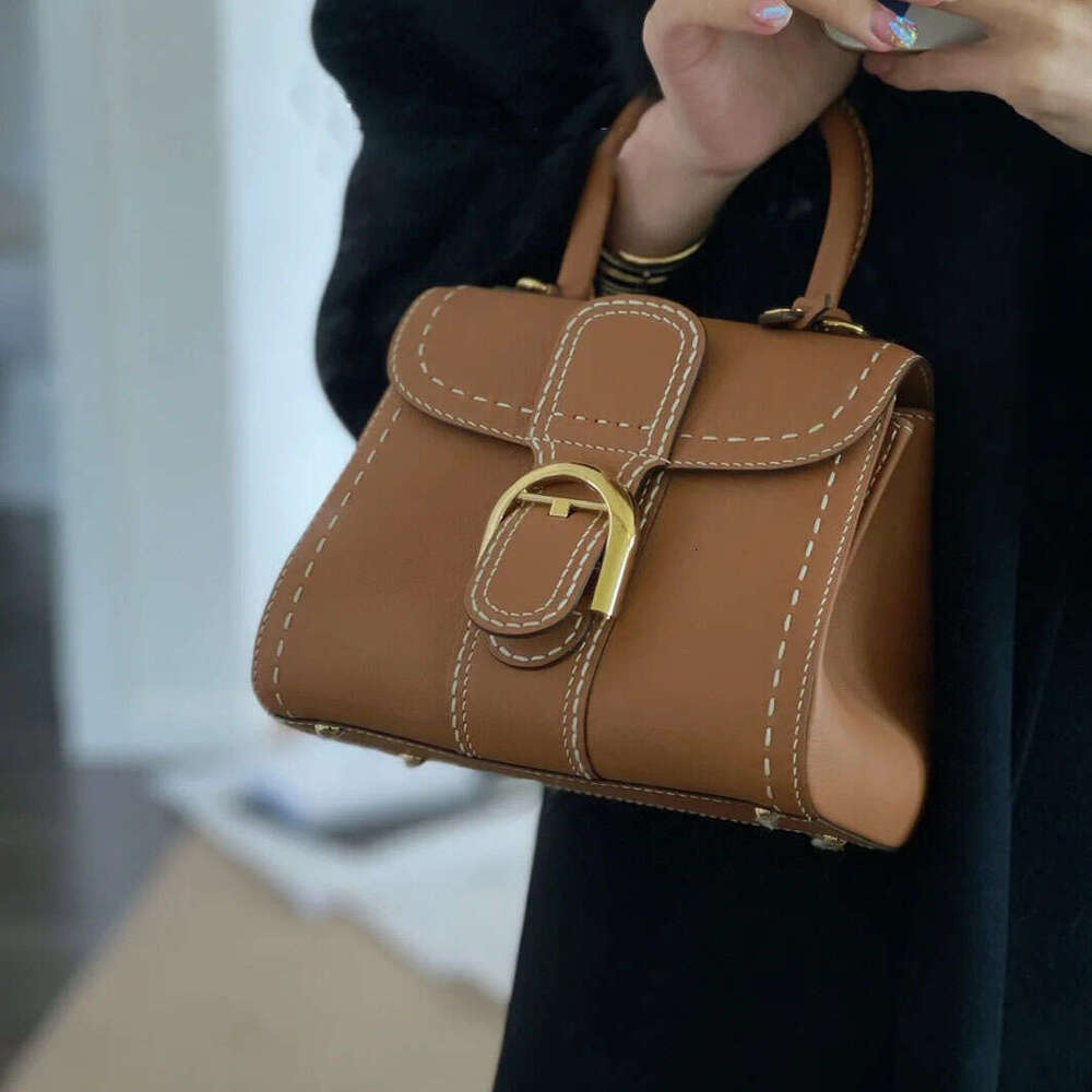 Classic Design Mini Handbag Women's Genuine Leather Retro Small Square 2024 Fashionable Cowhide Shoulder Crossbody Bag