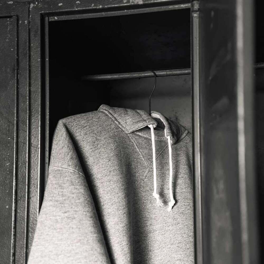 Red Bronson Vintage Inspired Attached Hood Parka Heavyweight Cotton Fleece Sweatshirt
