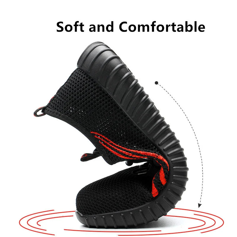 Indestructible Steel Toe Breathable Work Shoes Men and Women Puncture-Proof Lightweight Safety Boots Non Slip Comfort Sneakers 241031
