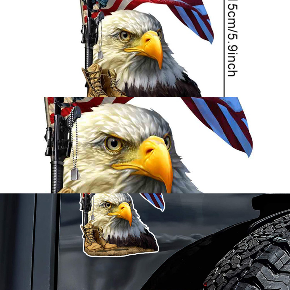 New Sticker Our Bald Eagle American Flag Waterproof Vinyl Decal Window Car Accessories