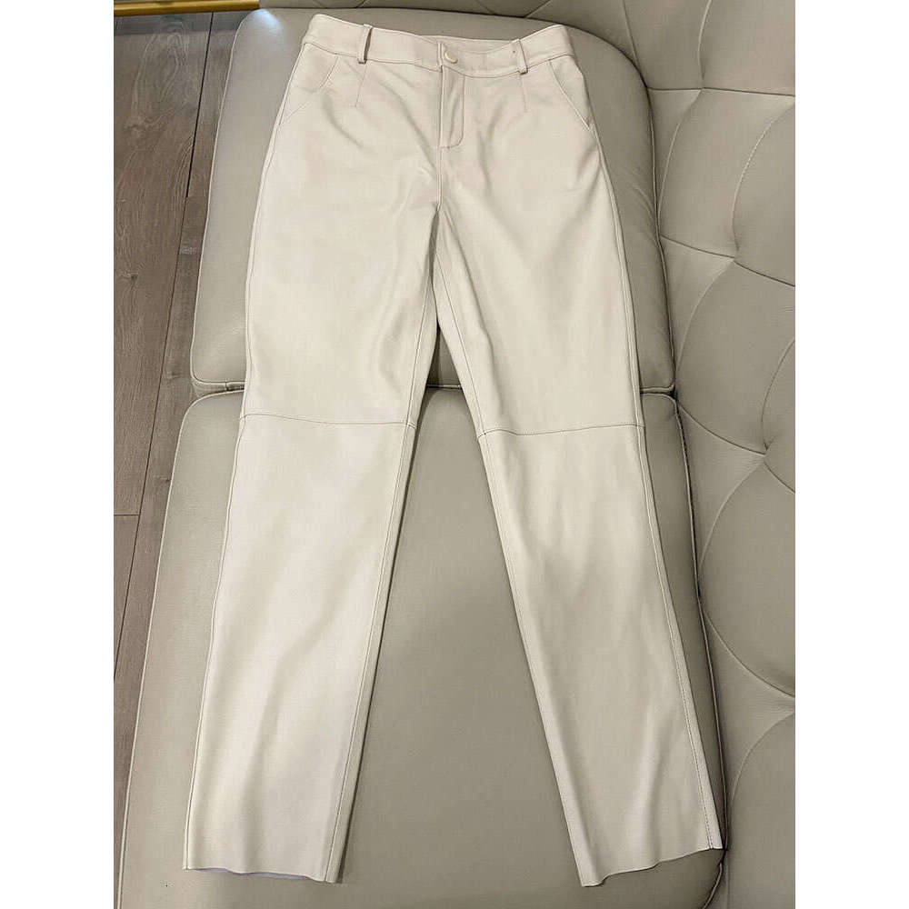 Cargo Pants 2024 New Korean Fashion Spring Autumn Genuine Leather Trousers Women Streetwear