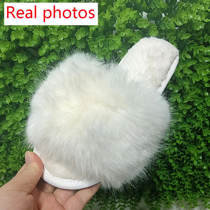 Womens Slippers Winter Simple Words Fur Apartment Soft Home Womens Slippers Artificial Fur Warm Bedroom Casual Womens Shoes 241031