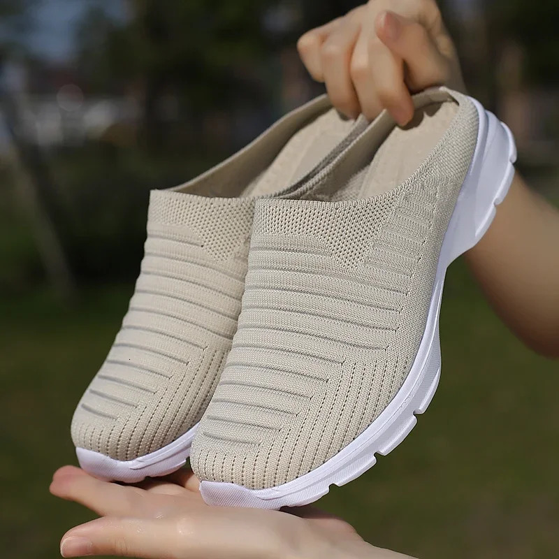 Men Summer Mesh Casual Shoes Breathable Half-pack Slippers Men Women Flat Fashion Walking Shoes Outdoor Men Sandals 241031