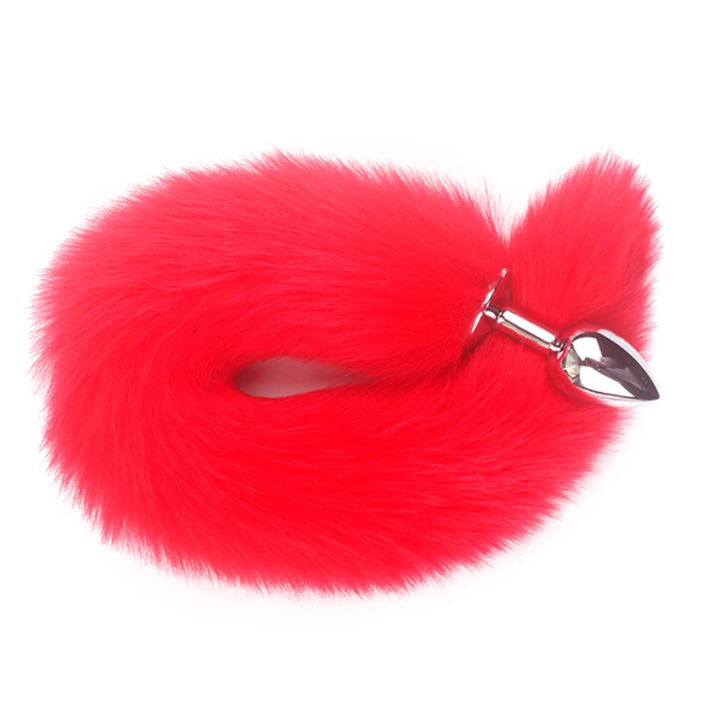 Adult Long Fox Hair Metal Anal Plug Cosplay Couple Flirting Sex Toy Faux Fox Tail Cosplay Supply sex toys 241031