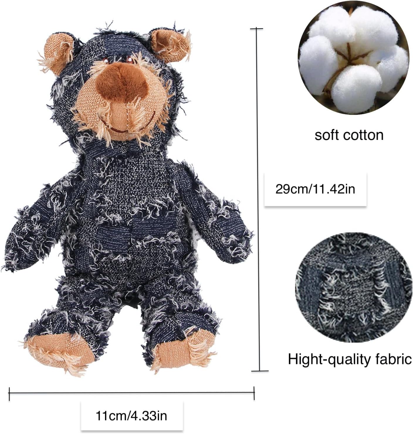 Chew-Resistant Bear Plush Dog Toy - High-Quality Stuffed Plaything for Vigorous Chewing
