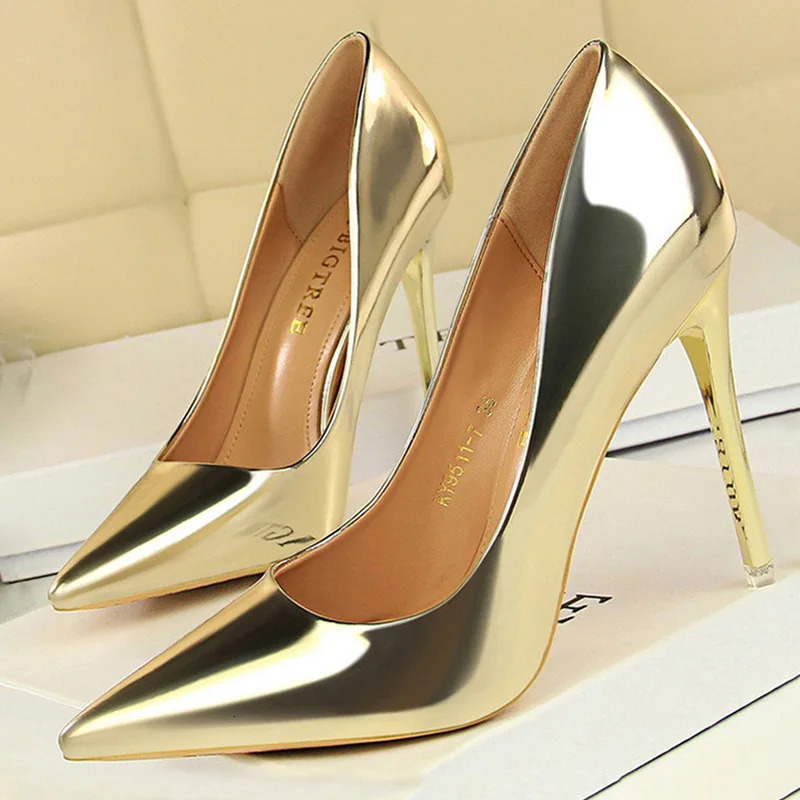 BIGTREE Shoes Woman Pumps Patent Leather High Heels Shoes Women Basic Pump Wedding Shoes Female Stiletto Women Heel Plus Size 43 241031