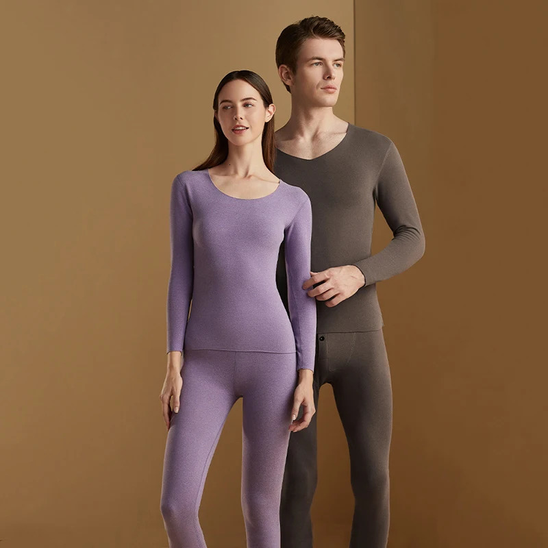 Womens Thermal Underwear Men Winter Clothes Seamless Thick Double Layer Warm Lingerie Women Thermal Clothing Set Woman 2 Pieces 241031