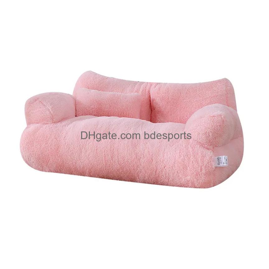Houses & Kennels Accessories Cozy Cat Bed Nest Winter Warm Sofa House For Cats Small Dogs Comfortable Plush Puppy Kennel Drop Deliver Dheqq