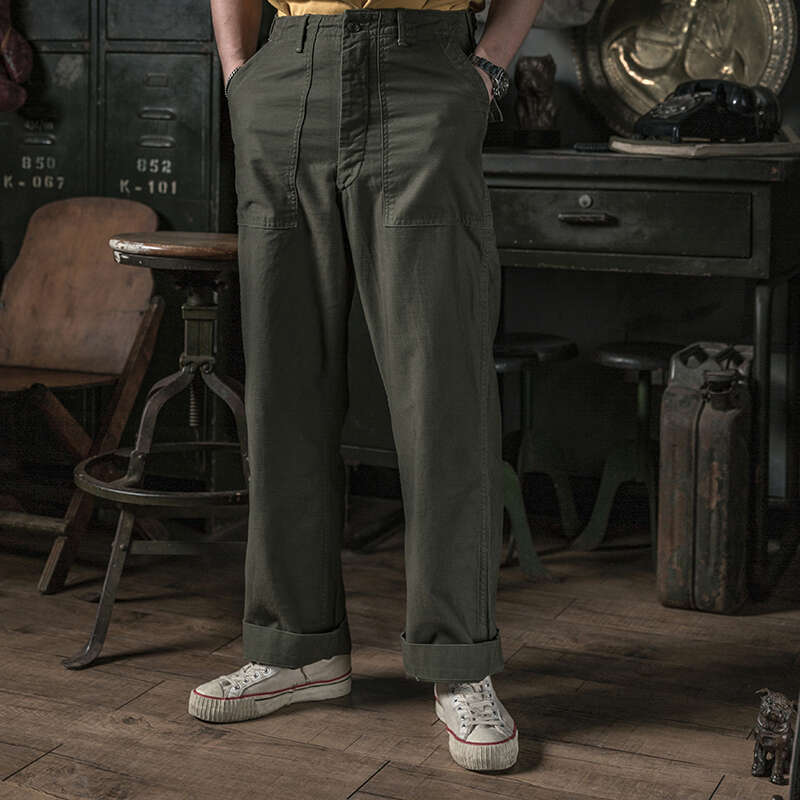 Non Stock Og-107 Baker Pants Vintage Men's High-Waisted Work Trousers Olive Green
