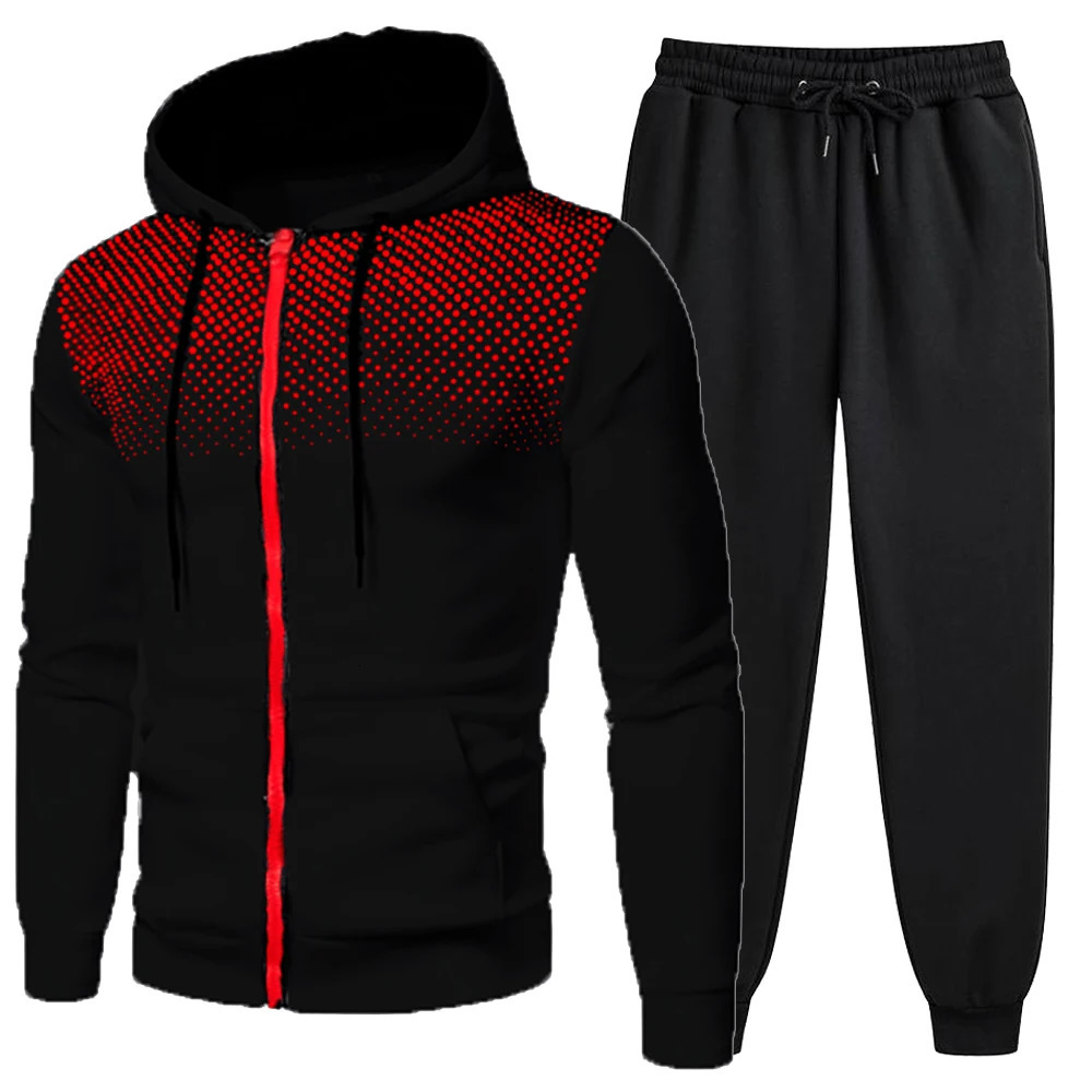 Mens Tracksuits Mens Clothing Men Sets Hoodie Set Zipper Sweatshirt Casual Sport Sweatpants Man Sweat Suit Set Running 241031 - view 4