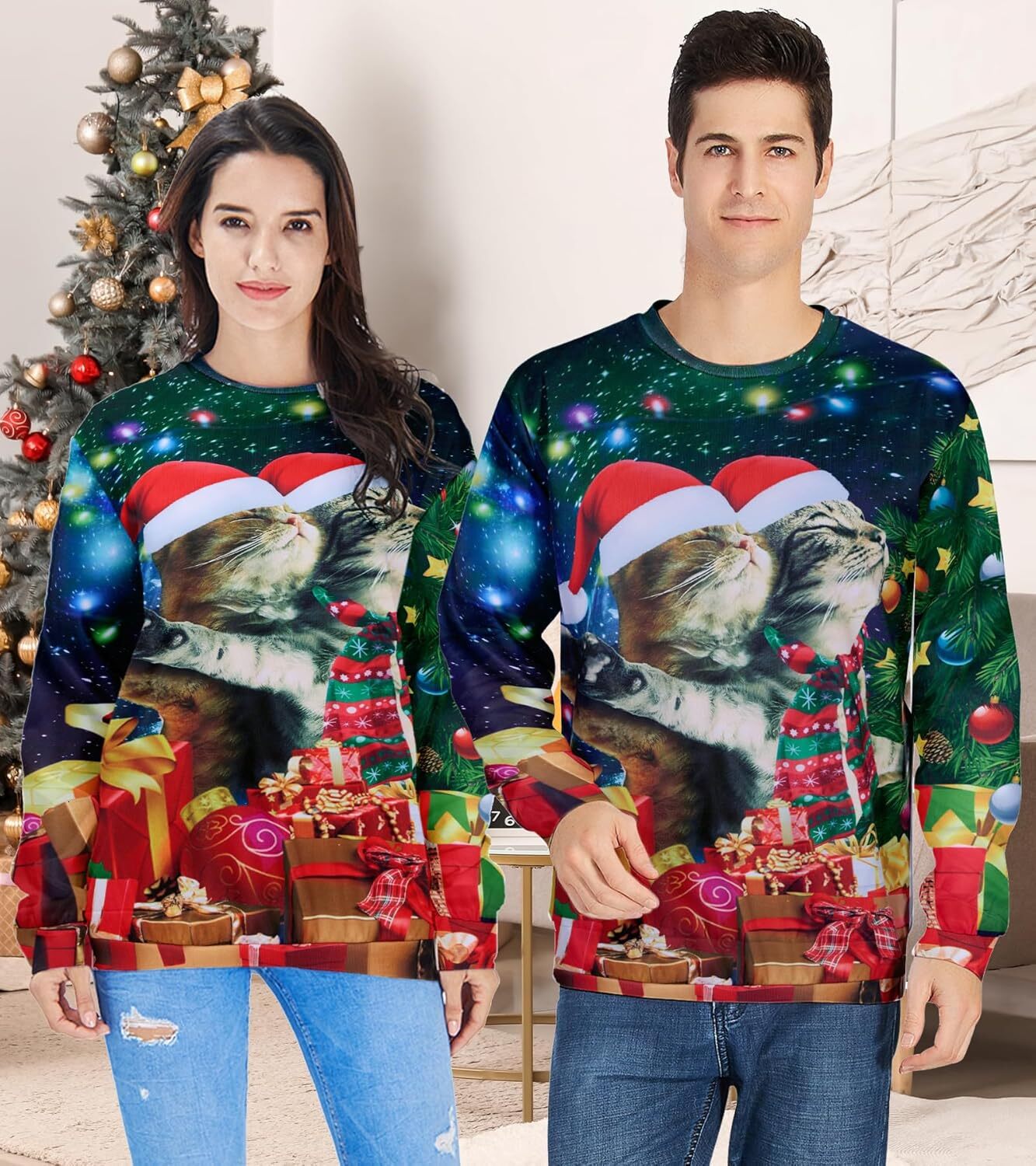 Long Sleeve Shirts for Men sweatshirt Ugly Christmas Sweatshirt for Women Men Funny Novelty Pullover Tops for Holiday T shirt Tee Streetwear Casual to