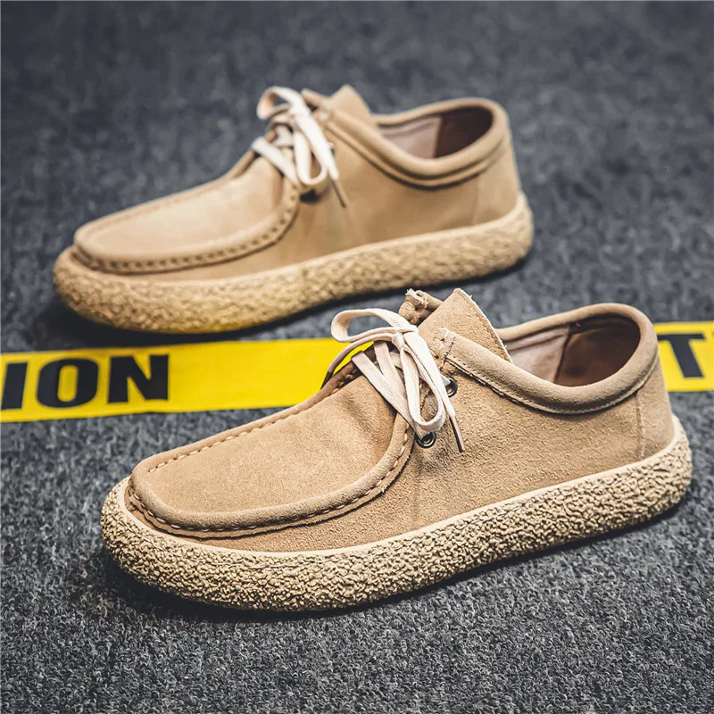 2025 New Designer Trendy Men's Casual 2024 Spring Summer New Arrival Frosted Leather Soft Bottom Shoes For Men Fashionable One Red