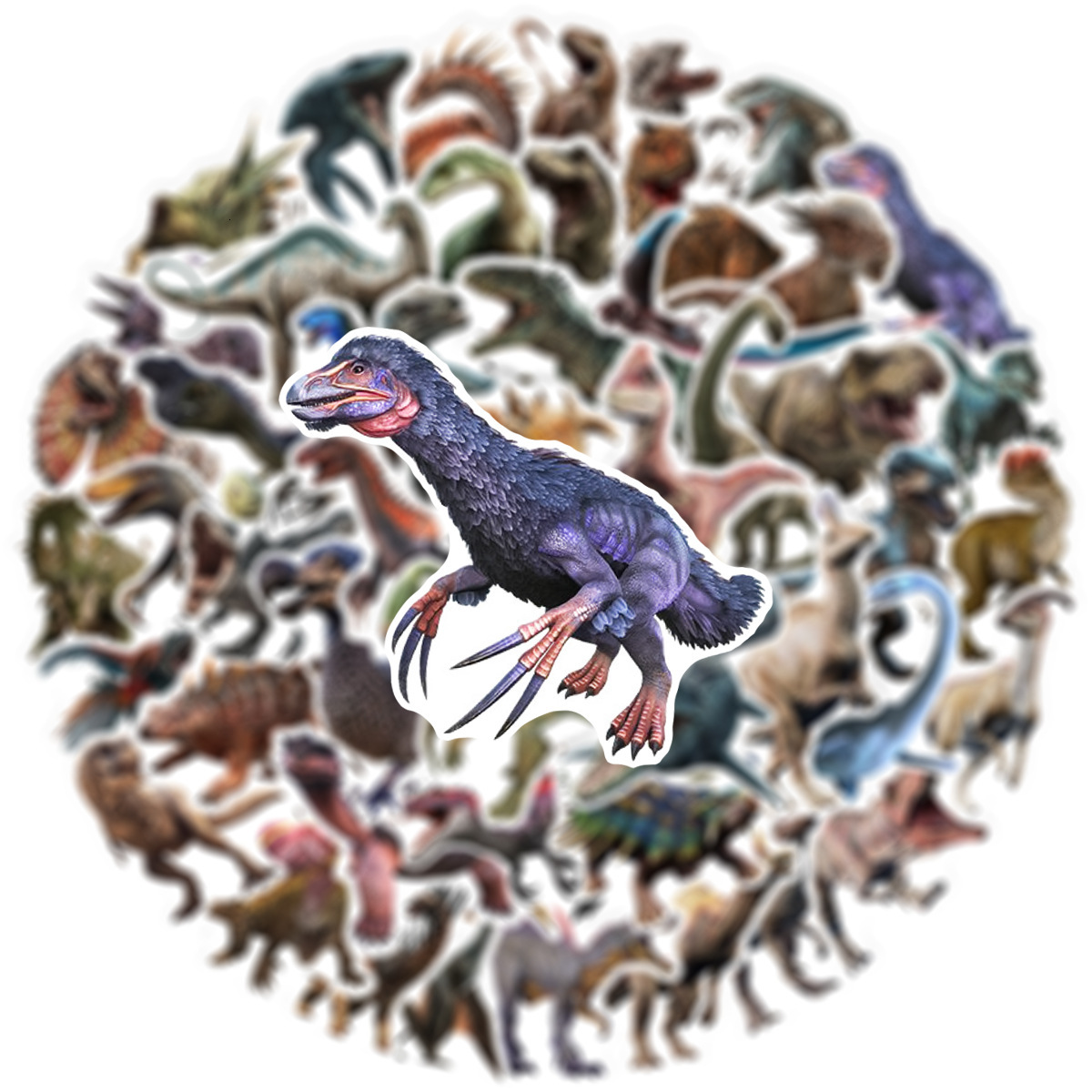 New 50Pcs Jurassic Dinosaur Stickers Kids Toy Gift DIY Laptop Phone Suitcase Notebook Ancient Animal Sticker Graffiti Decals