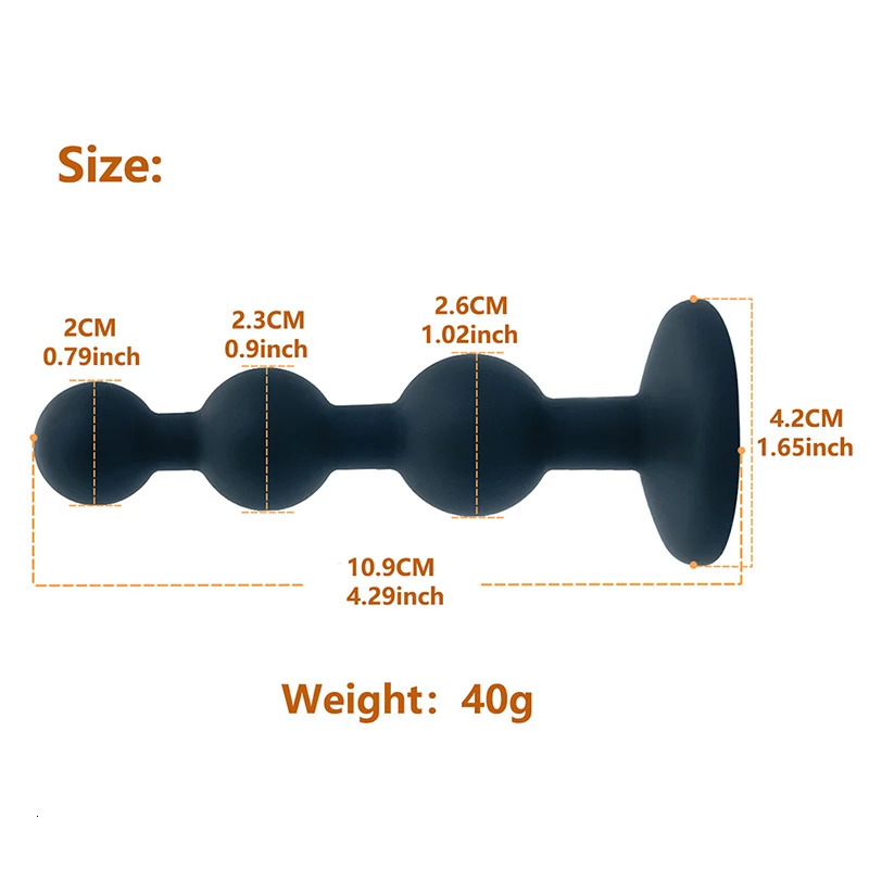 Black Silicone 3 Ball Anal Beads Sex Anal Plug Crystal Base Butt Plug Analplug But Plug Anal Trainer Toys Sex Toys For Woman 241031