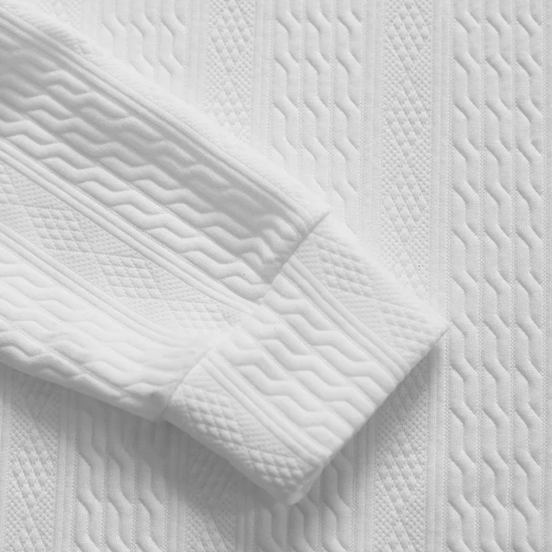 Male Beach Set Quick Dry Hawaiian Casual Pants V-neck All Matching Jacquard Knit Mens Suit Solid Color Long-Sleeved TopPants 241031