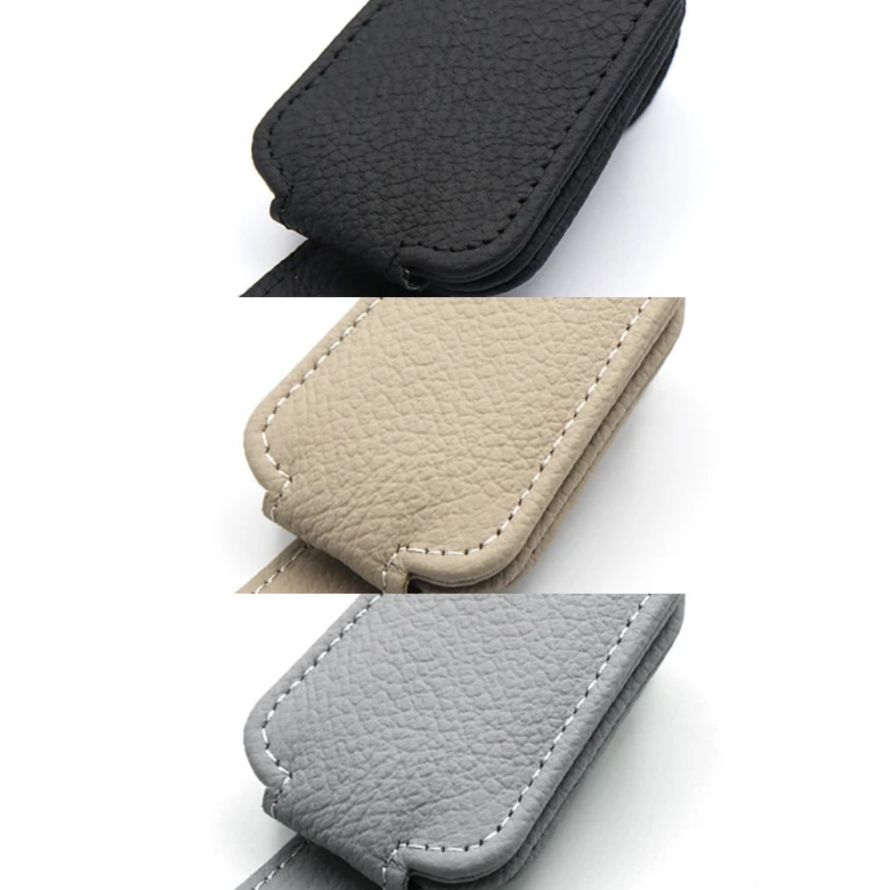 New Car Sun Clip Cards Case Auto Visor Sunglasses Bracket Holder Pu Leather Glasses Support