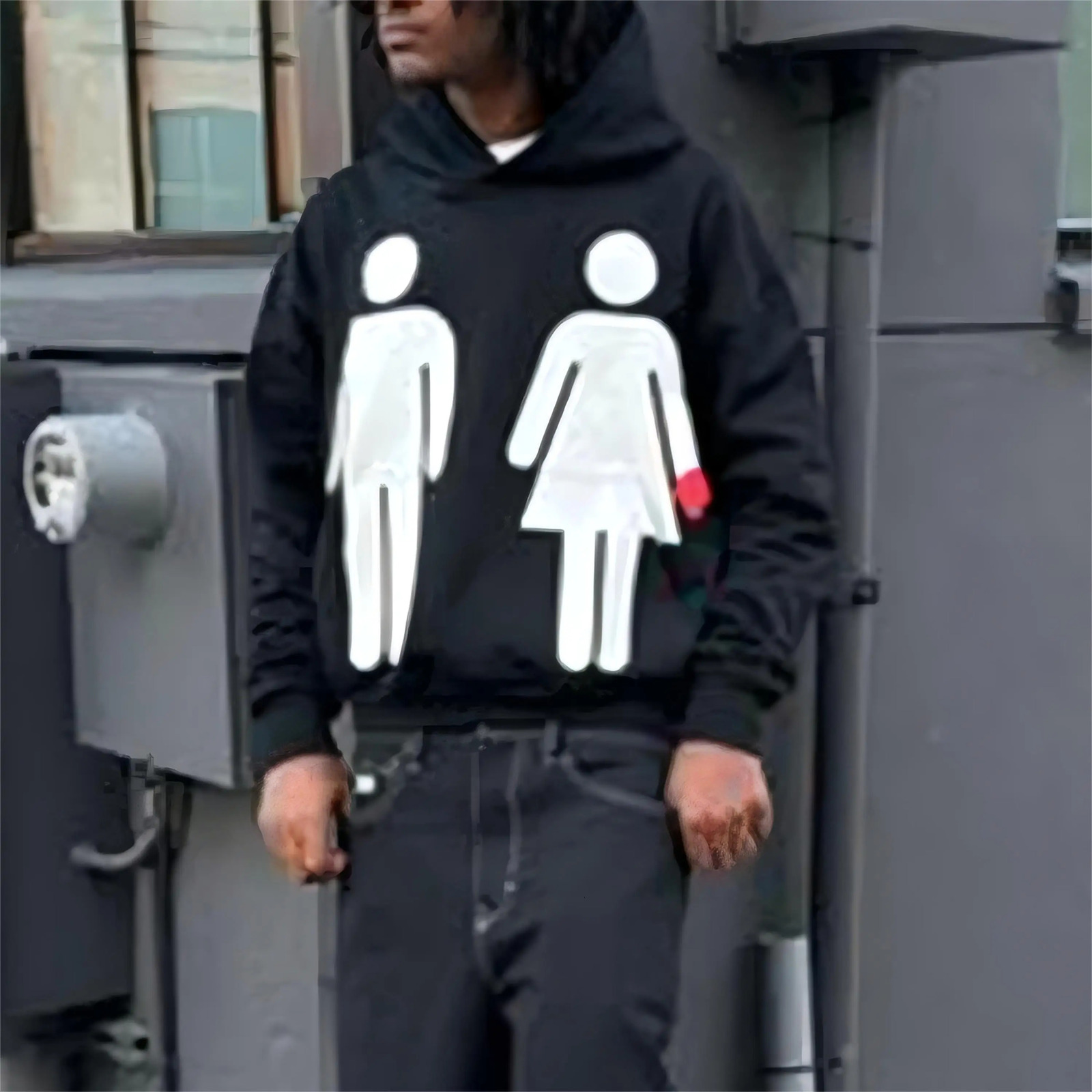 Vintage Adam and Eve Print Hoodies Women Men Harajuku Streetwear Oversized Sweatshirt Goth Y2k Top High Street Pocket Hoodie 241031