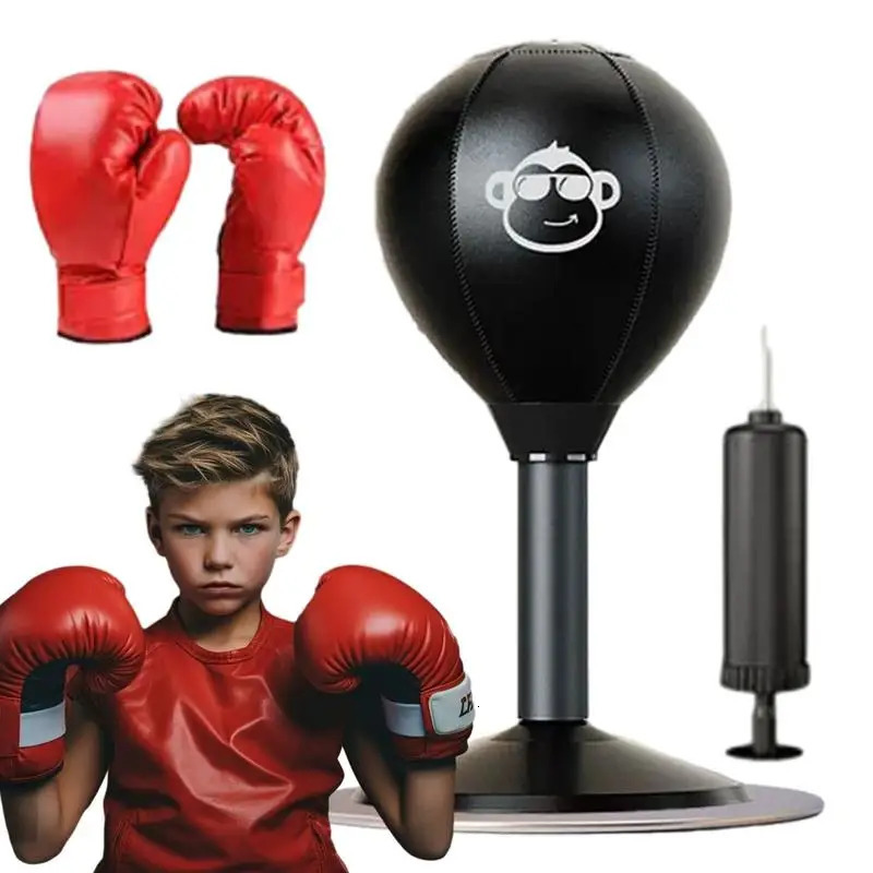 Punching Bag Desktop Punching Bag Stress Buster With Suction Cup Desk Table Boxing Punch Ball Suction Cup Reduce Tension Toys 241031