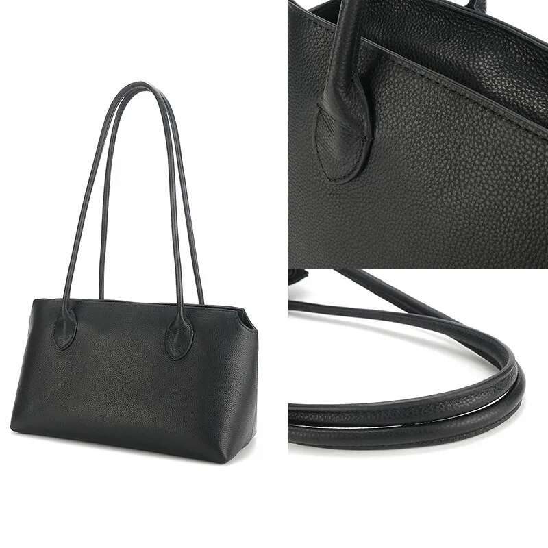High Quality Genuine Leather Large Capacity Underarm Handbag