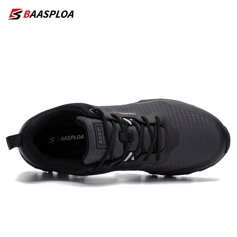 Baasploa Men's Hiking Shoes Wear-Resistant Man Outdoor Waterproof Sneaker Light Male Walking Shoes