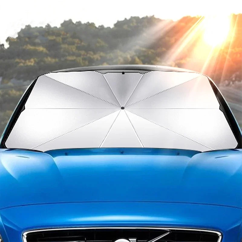 New Car Shield Sun Screen Front Block Protection Heat Insulation Telescc Umbrella Handle Can Be Bent Shading Curtain