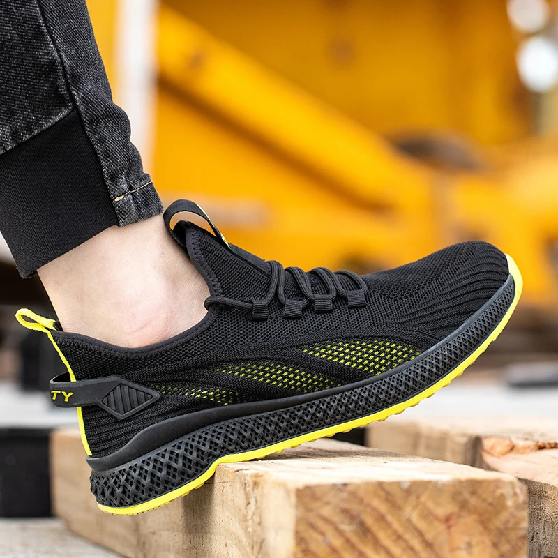 Steel Toe Safety Shoes for Men Women Lightweight Work Sneakers Puncture Proof Work Shoes Unisex Coustruction Safety Work Boots 241031
