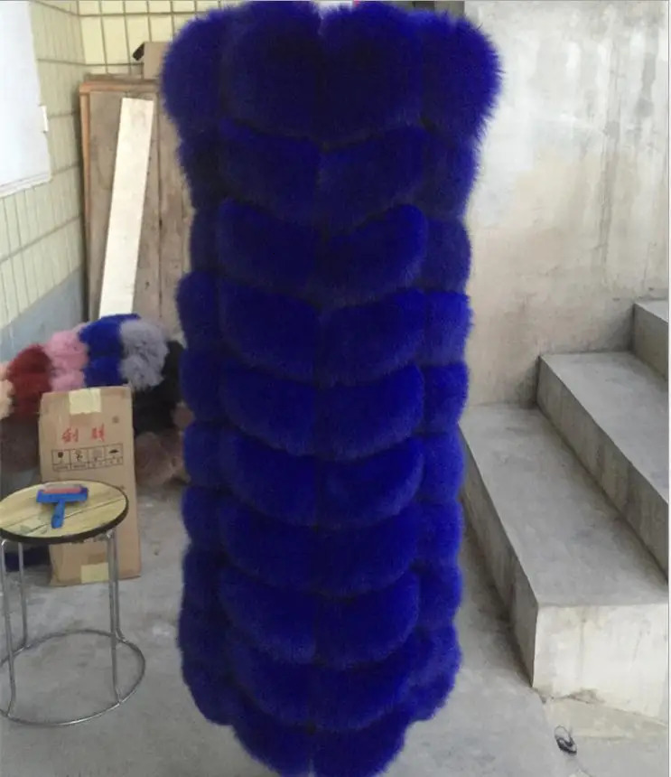 8-10 steps Longer Fluffy Fur Coat Winter Women Faux Fox Fur Parkas Furry Slim Fur Vest fashion Fur Outerwear 241031