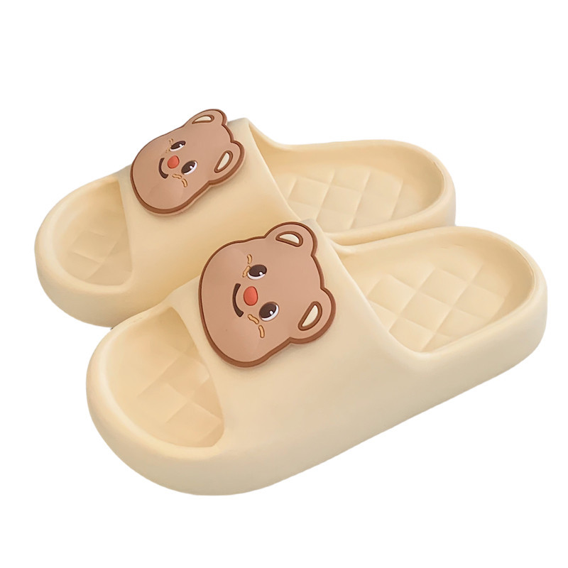 2024 New Slippers Ladies Summer Shoes Soft cute cartoon Bear slippers Indoor Street sandals Girls Beach shower slide