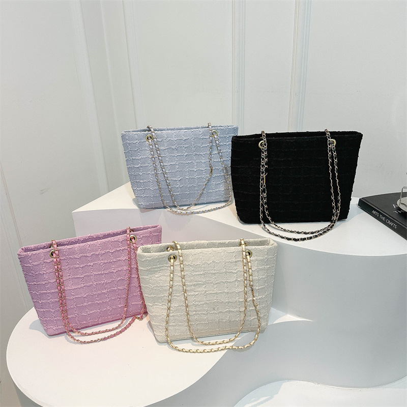 bags Chain Bag plaid flap caviar shouder handbag gold chain leather double letter solid color buckle square stripe lady messenger