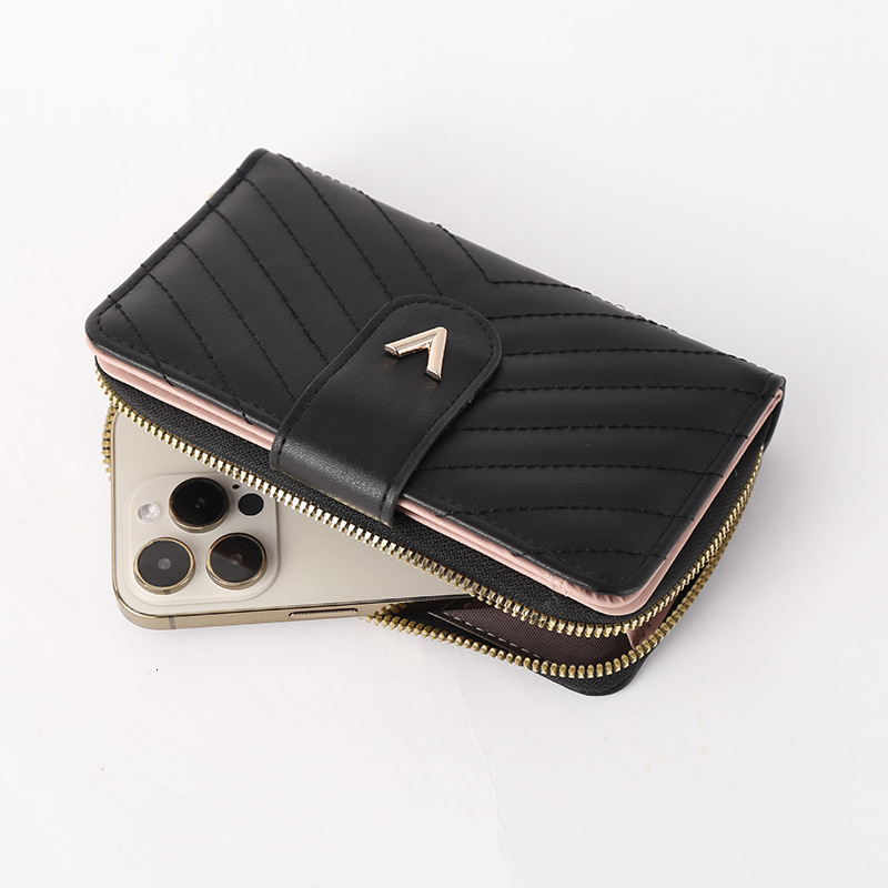 New Designer Fashion Long Buckle Wallet PU Leather Multi Slot Card Swap Solid Color Zipper Handbag