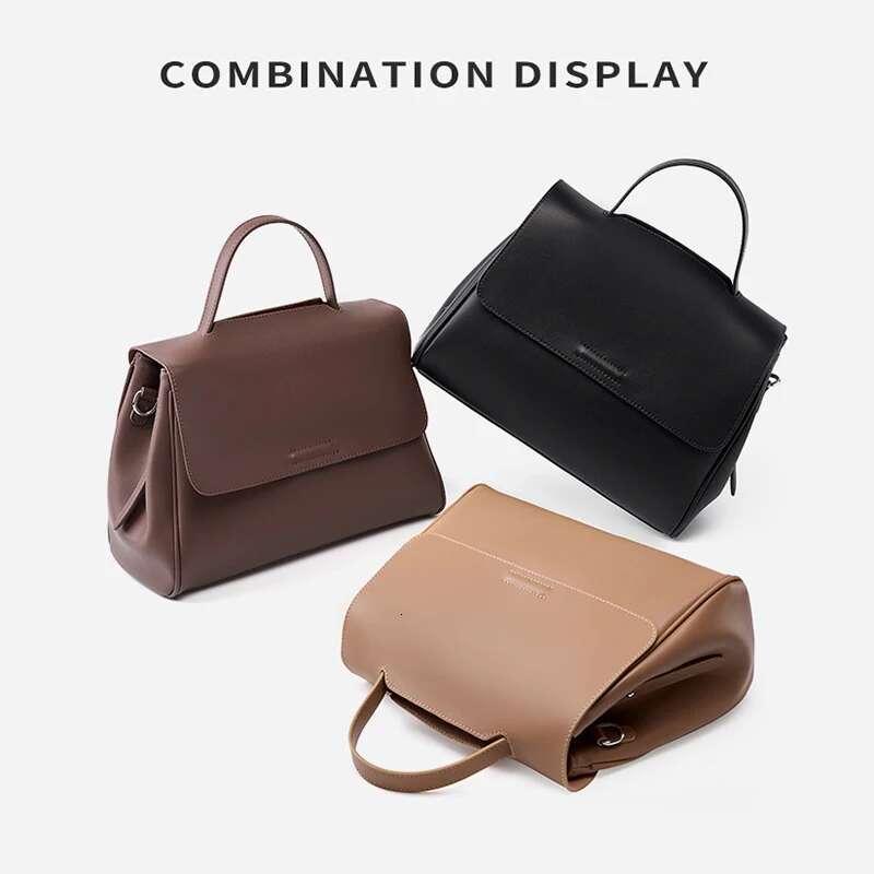 New Fashion Women Cowhide Sg Shoulder Crossbody Messenger Bag Spilt Leather Lady Versatile Women's Top Handbag