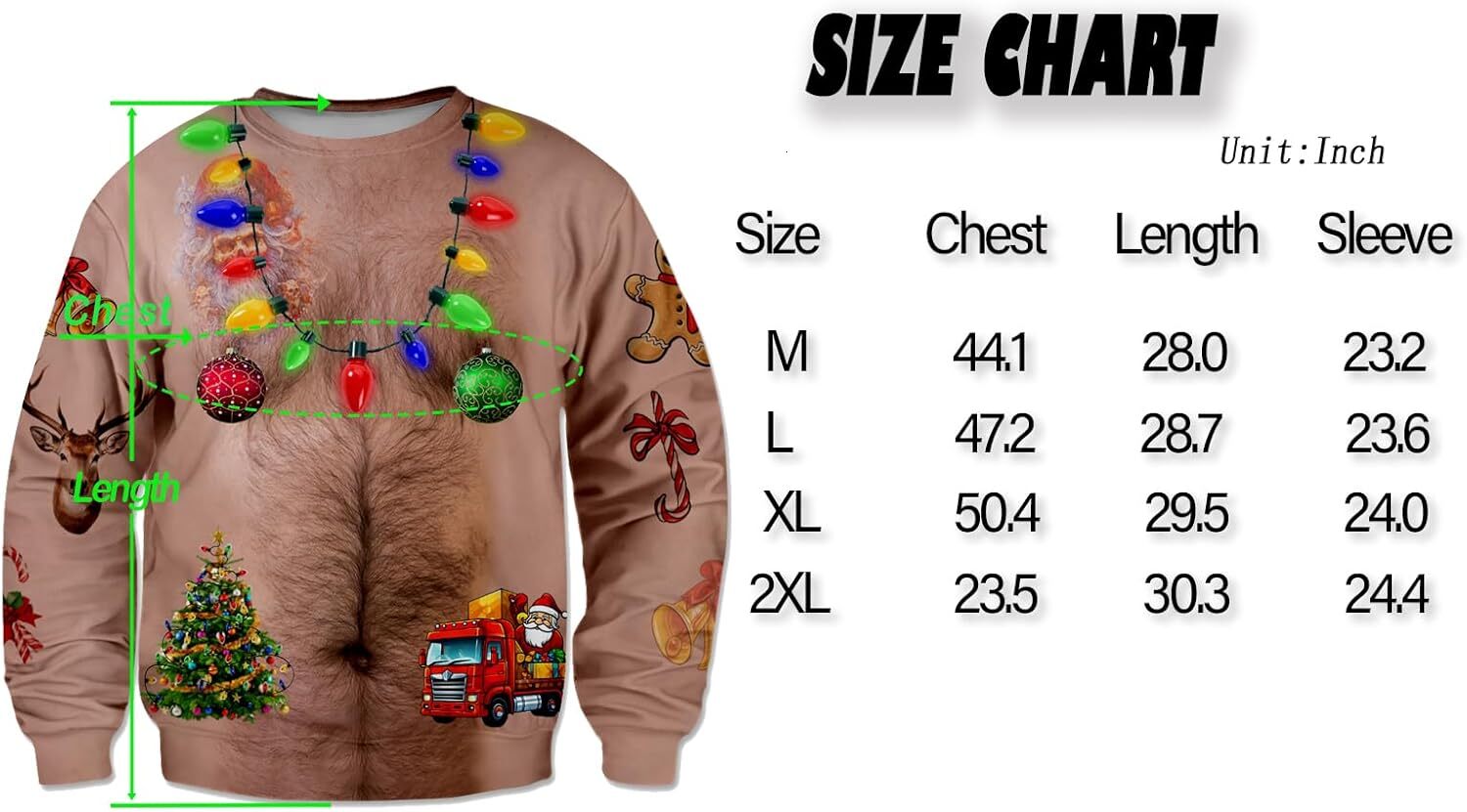Long Sleeve Shirts for Men sweatshirt Men Ugly Christmas Sweater Fleece Lined Cozy Sweatshirt Pullover Shirts for Holiday Party Tee Streetwear Casual 