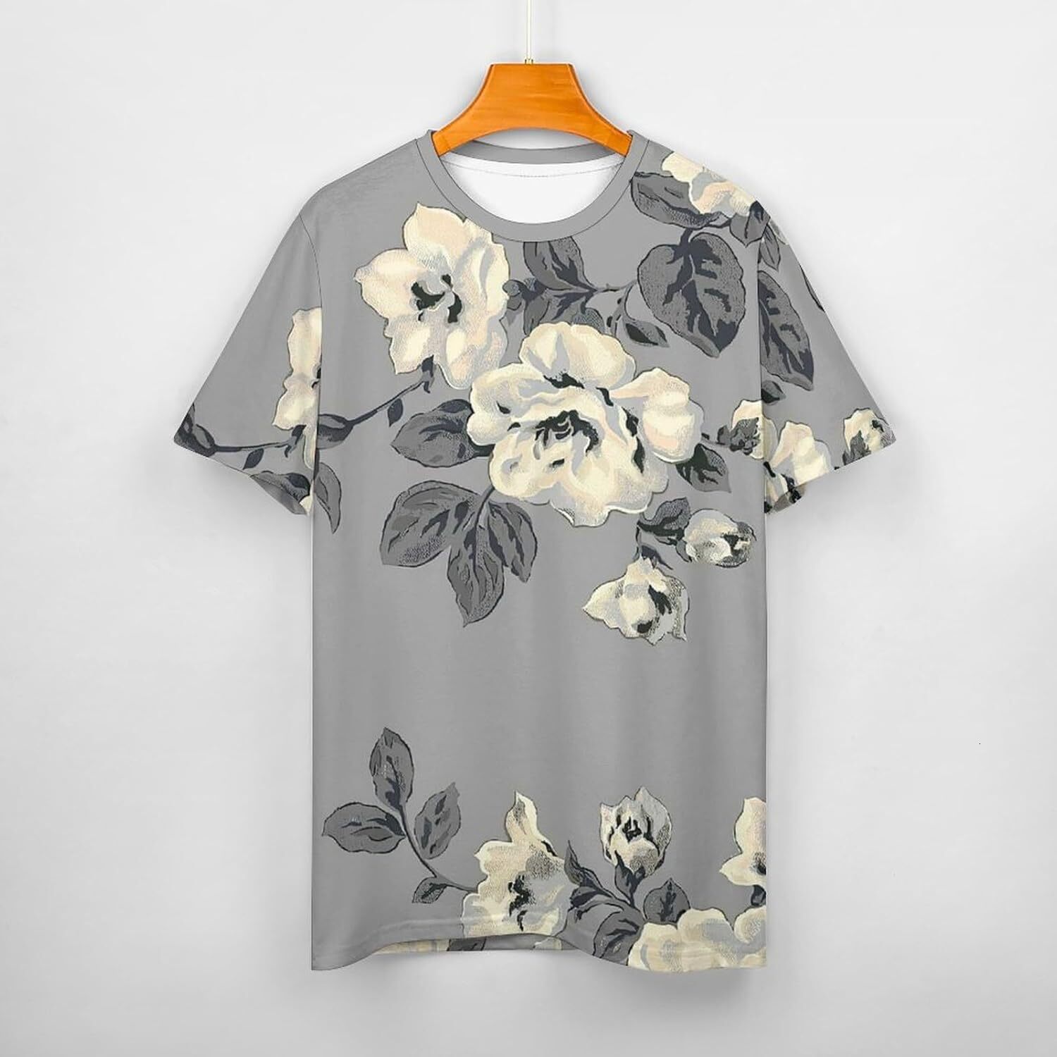 Mens T shirt Summer Rose Flower Pattern Cotton T-Shirt 3D Printed Casual Shirt Men's Crew Neck T-Shirt tee Casual tops summer clothes