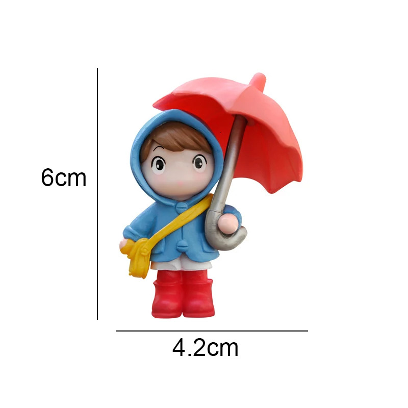 New 1Pcs Cute Umbrella Couple Interior Decoration Action Figures Auto Rearview Mirror Dashboard Ornaments For Car Accessories