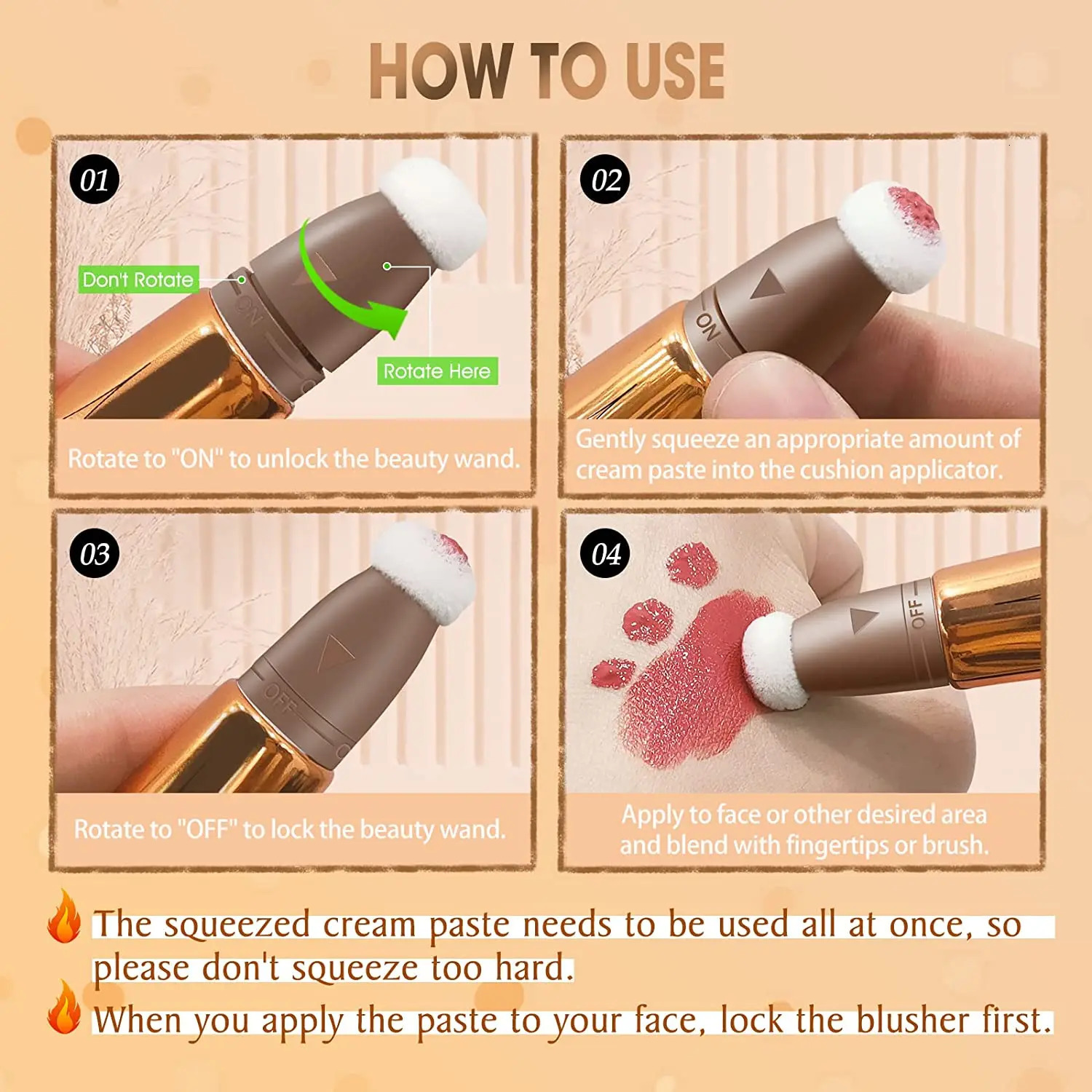 1pcs Liquid Luminizer Blush Makeup Liquid Face Highlighter Long Lasting Natural Skin Tint Face Blush Wand for Cheek 241031
