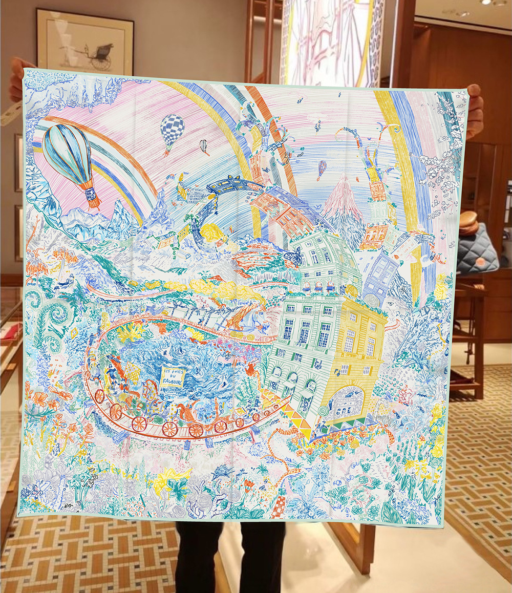 Silk Twill Scarf Square Head Scarves Shawls Bandanas Tops Summer Spring Belt Bag Accessories Female Foulard Femme Christmas gifts Les Folies du Faubou