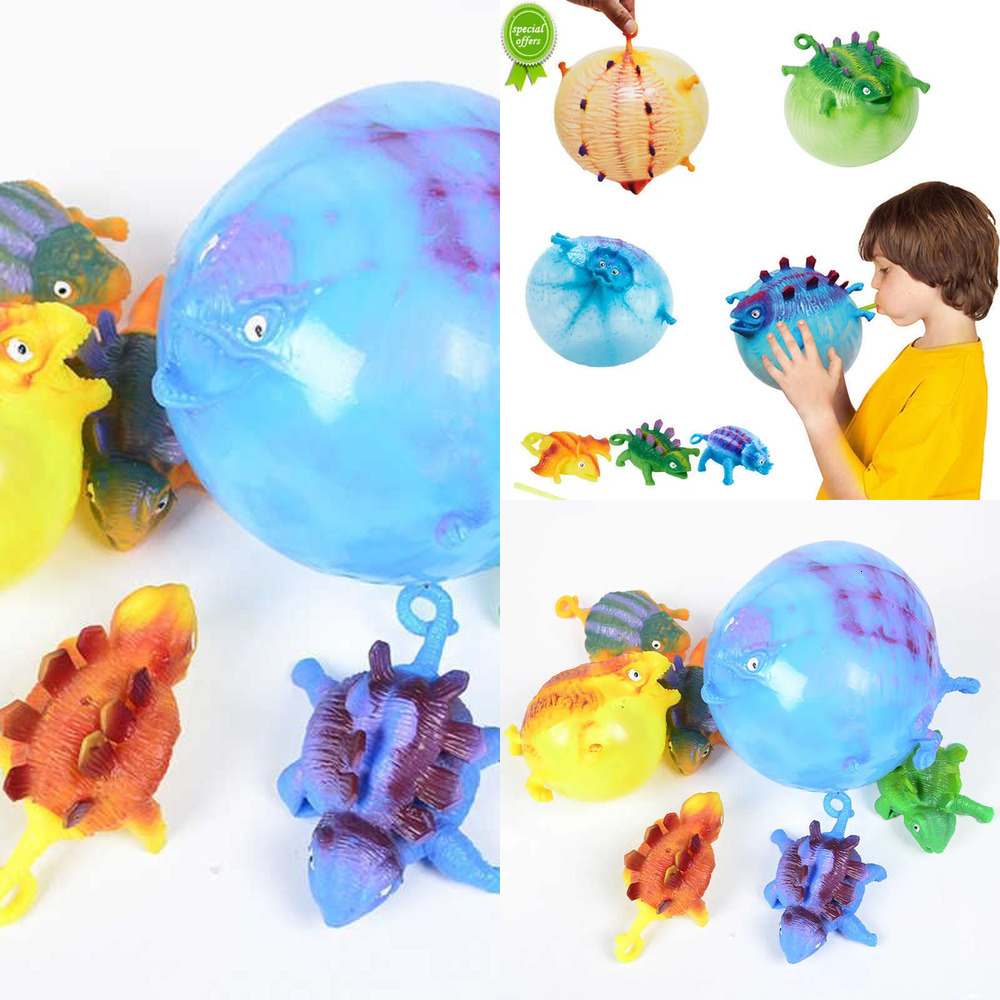 New New Kids Funny Blowing Animals Iate Dinosaur Vent Balls Antistress Hand Balloon Fidget Party Sports Games Toys For Children Gift