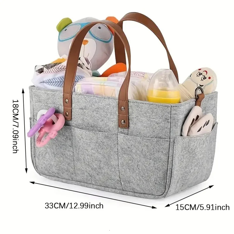 New With Handle Caddy Changing Nappy Kids Carrier Large Pocket Baby Felt Storage Nursery Organizer Basket Infant Diaper Bag
