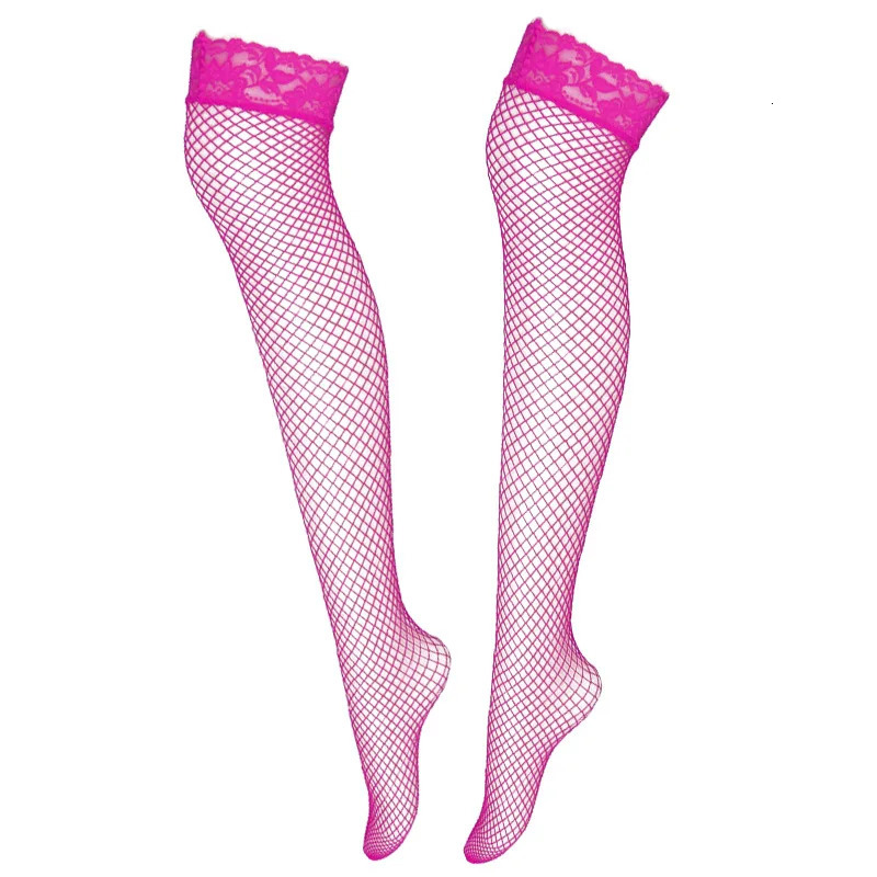 Sexy Fishnet Stockings Women Summer Thin Transparent Mesh Thigh High Stockings Elasticity Over Knee Nylon Stocking 6 Color 241031