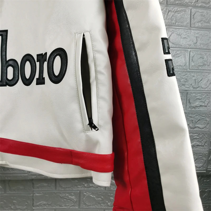 PU Fully Embroidered HeavyDuty Patchwork Leather Jacket Retro Style Motorcycle Leather Patchwork Jacket 241024