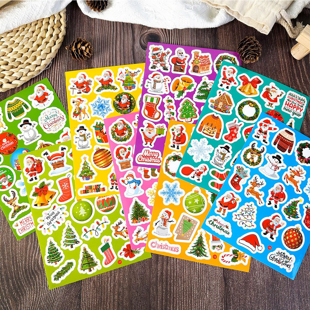New 160Pcs Holiday Theme Kids Christmas Ornament Stickers Bulk Pack Gifts For Adults Party