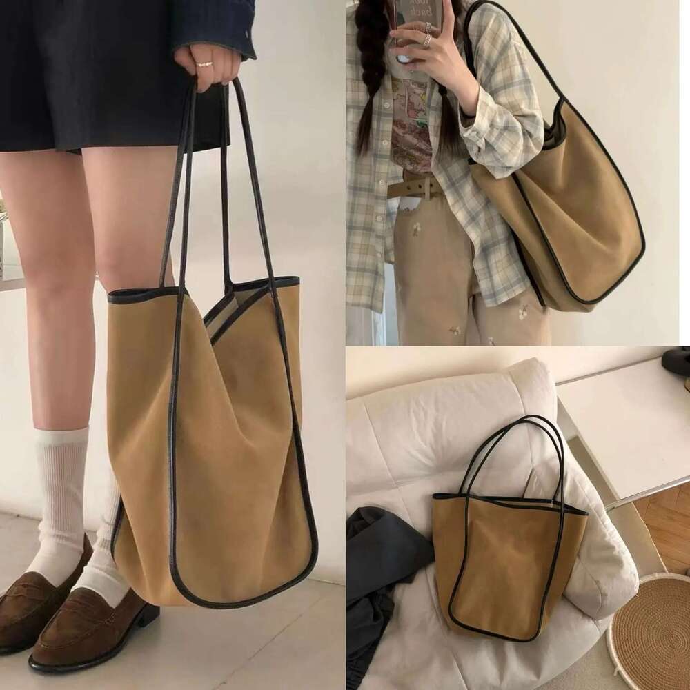 2024 Autumn And Winter New Genuine Leather Frosted Bucket Tote Handbag Shoulder Bag