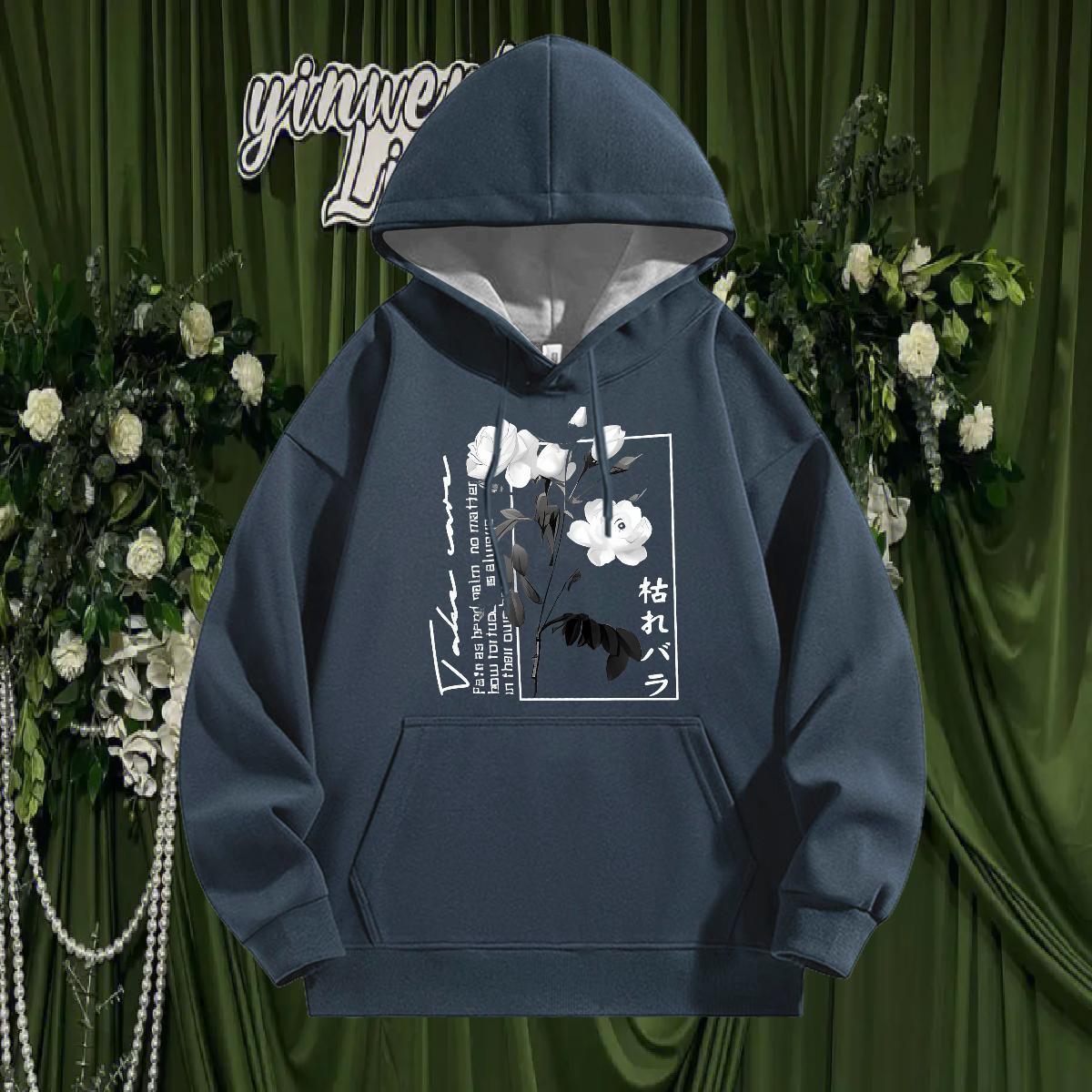 Classic Men's Hooded Sweatshirt Breathable Drawstring Cool Design Hoodie for Man Woman Sport Clothings Asian Size Cotton 350g