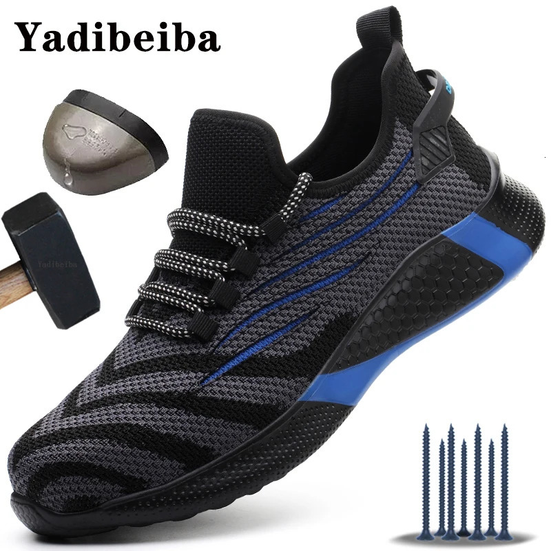 Steel Toe Work Shoes Sneakers Men Breathable Lightweight Work Shoes Men Women Safety Sneakers Boots Anti-Smash Protective Shoes 241031