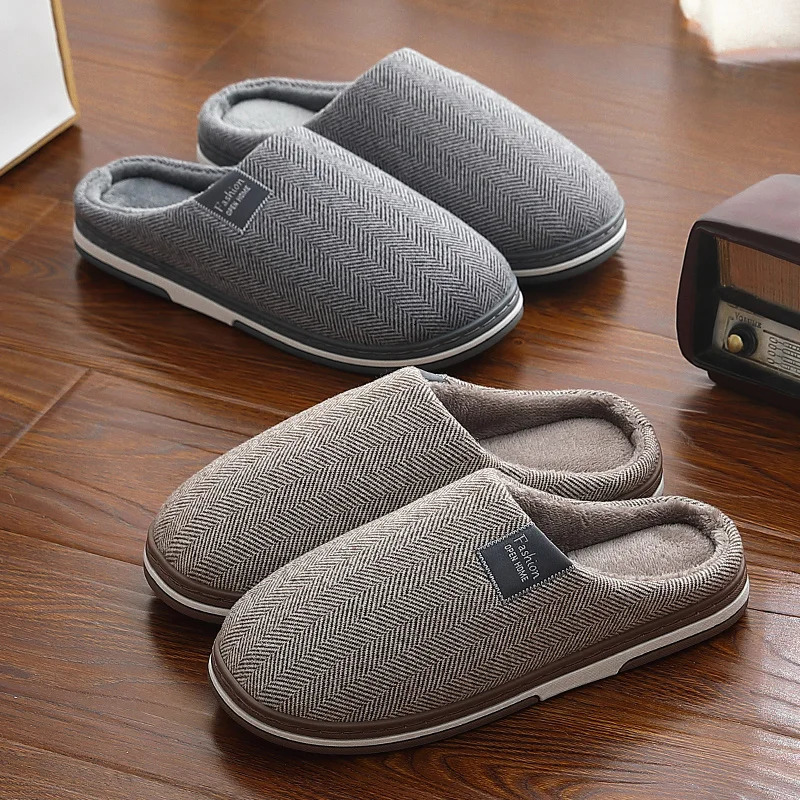 Large size mens winter home slider casual shoes womens soft warm house slider indoor bedroom no slider apartment couple floor slider 241031