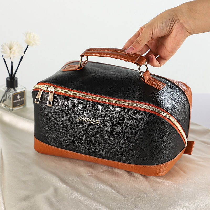 The tote bag new palm print PU handheld cosmetic bag portable travel waterproof storage bag large capacity